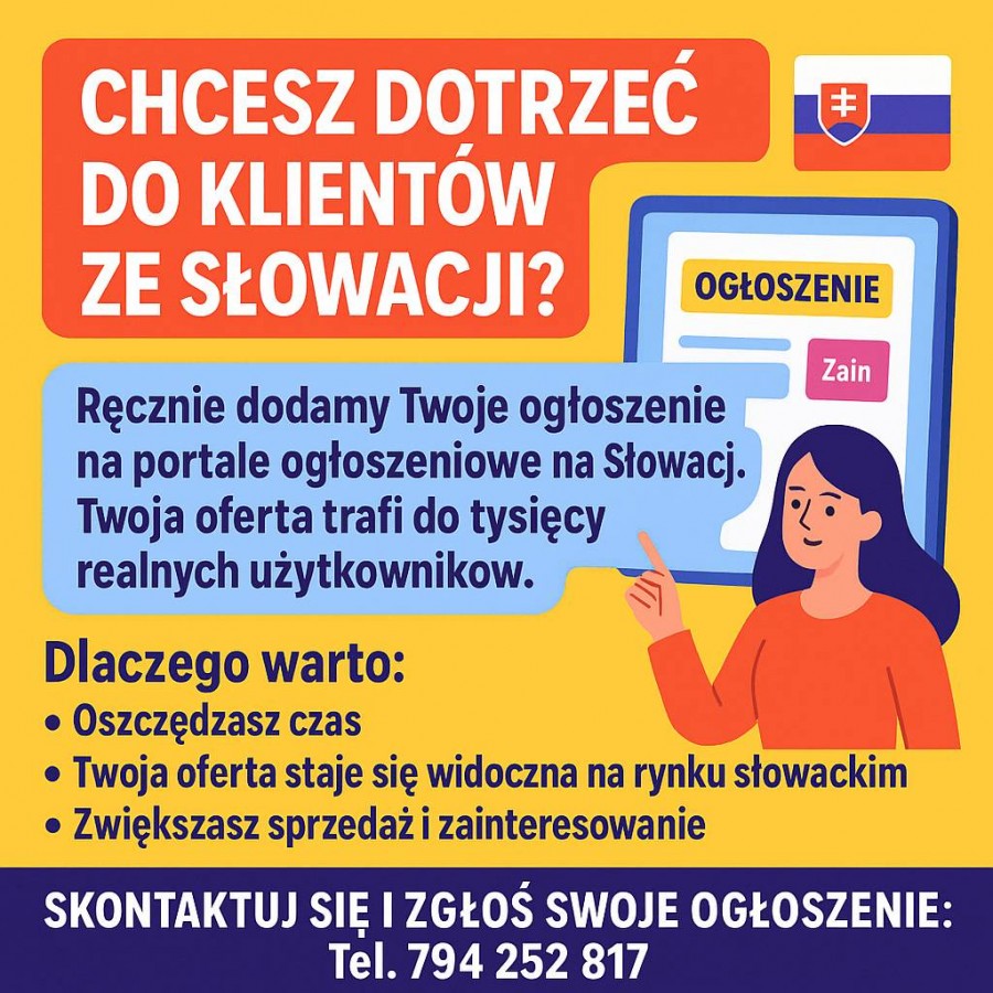 ogłoszenia na Słowacji - sprzedaż na Słowację