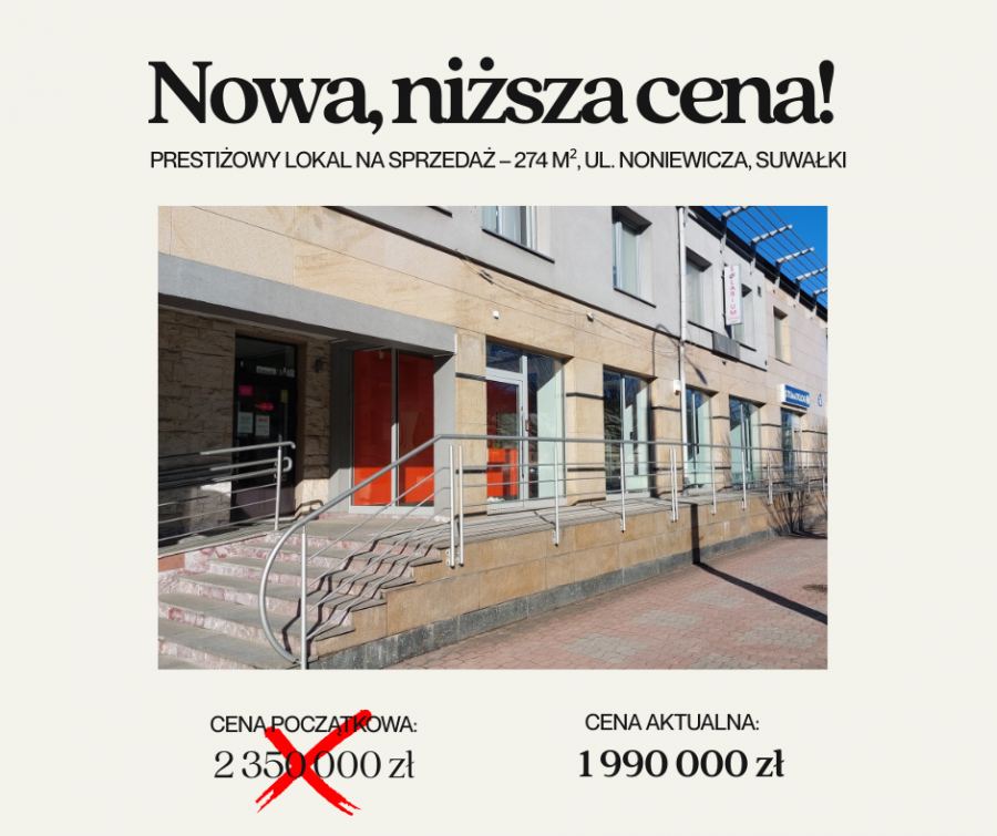 Suwałki, centrum - Lokal użytkowy na sprzedaż, 274 m2