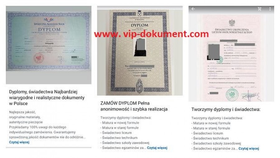 Kup świadectwo szkoły średniej z wpisem i mature