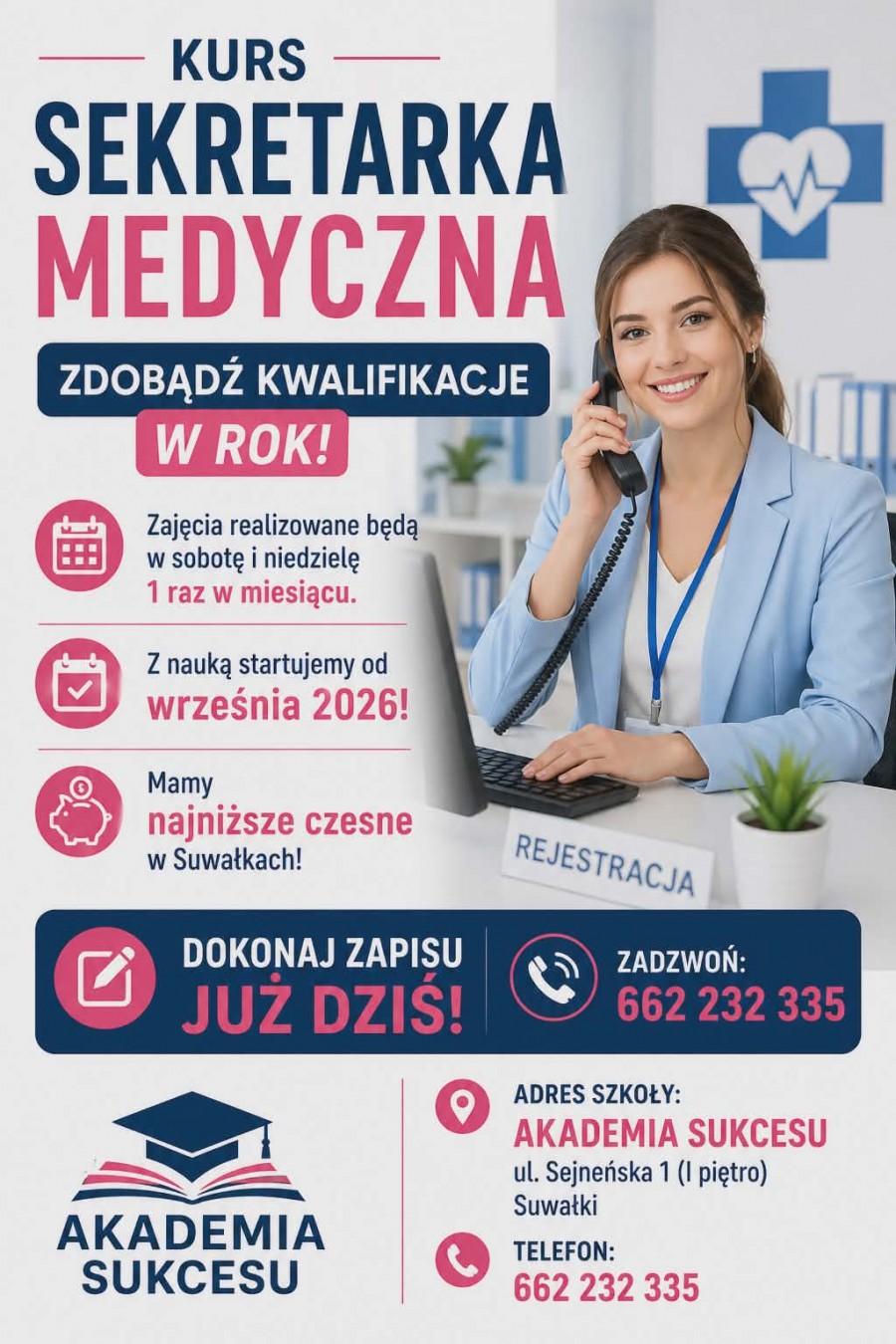 Sekretarka Medyczna - kurs roczny! 