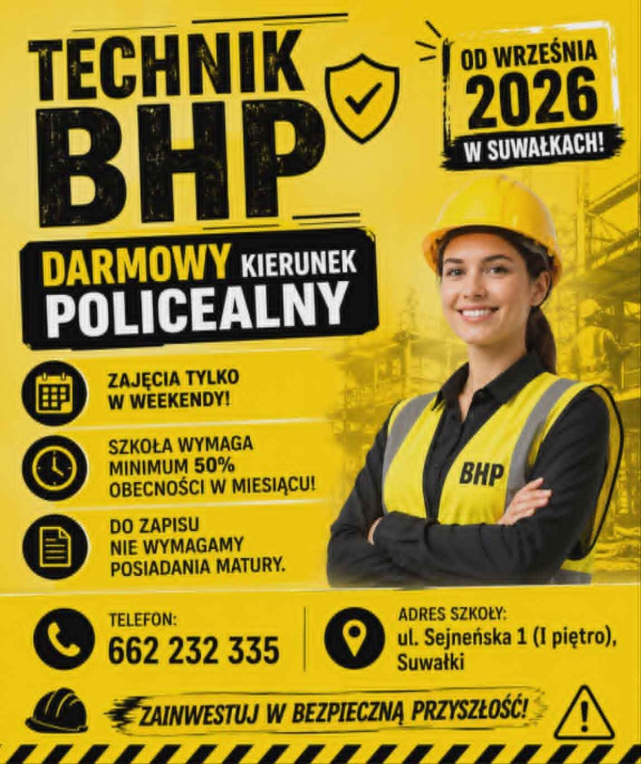 TECHNIK BHP - NAUKA ZA DARMO!