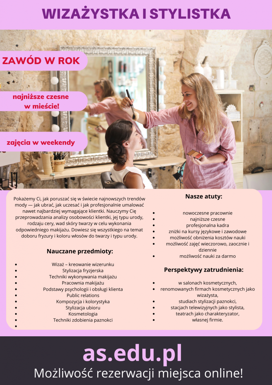 Wizażystka i Stylistka - kurs roczny! 
