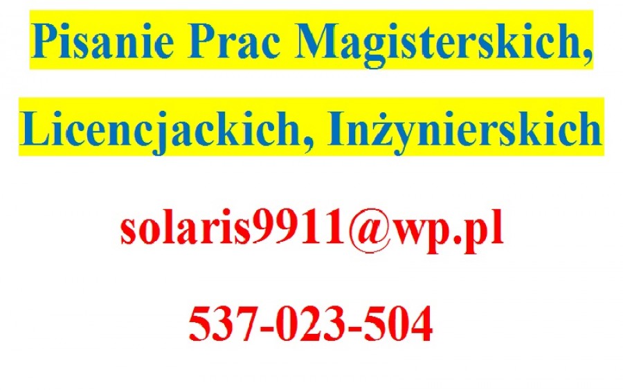 Prace Magisterskie, Licencjackie, Inżynierskie – Płatność Po Otrzymaniu Całości