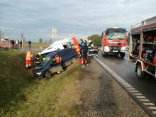 Zderzenie dwóch samochodów w Moczydłach. Ranne dwie osoby