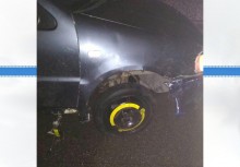 Myślałem, że zdążę przed wami. Pijany zmieniał koło na obwodnicy Gołdapi