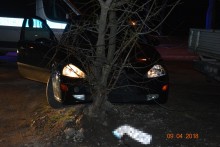 Pijany uciekał przed kontrolą, uderzył w drzewo, a potem udawał, że śpi