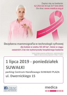 Bezpłatna mammografia w Suwałkach
