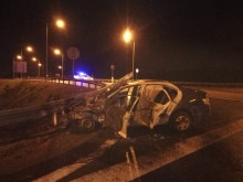 Nie ustąpił pierwszeństwa, auto spłonęło. Policjanci z Olecka przestrzegają