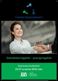 Tydzień Przedsiębiorcy – ZUS dla Biznesu skorzystaj z wiedzy ekspertów – przyjdź na szkolenie