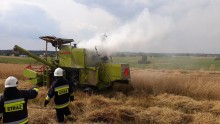 Pożar kombajnu w Bakaniuku