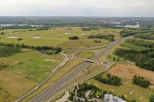 Droga ekspresowa z Ełku do Mrągowa, obwodnica Gąsek, rondo na obwodnicy Olecka