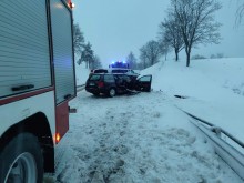 Atak zimy w regionie. Na trasie Giby – Pomorze doszło do wypadku drogowego