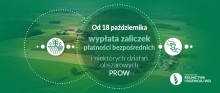 Od 18 października wypłata zaliczek płatności bezpośrednich i niektórych działań obszarowych PROW
