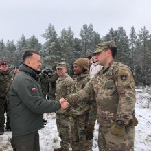 Mariusz Błaszczak w Płocicznie-Tartak koło Suwałk o wyrzutniach Patriot