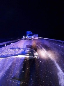 Bargłów Kościelny. Wywróciła się ciężarówka z żwirem