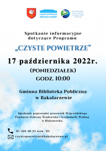 Czyste Powietrze. Spotkanie informacyjne w Bakałarzewie