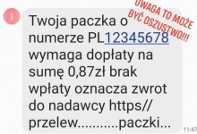SMS z linkiem do wypłaty. To oszustwo. Mieszkanka gminy Suwałki straciła ponad 1,5 tys. zł
