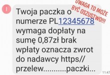 SMS z linkiem do wypłaty. To oszustwo. Mieszkanka gminy Suwałki straciła ponad 1,5 tys. zł