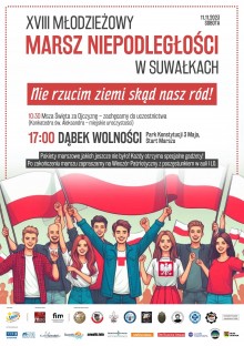 W sobotę ulicami Suwałk przejdzie XVIII Młodzieżowy Marsz Niepodległości