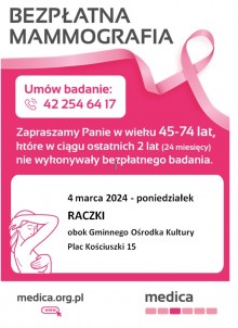 Bezpłatna mammografia w Raczkach