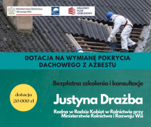 Dotacje do wymiany eternitu na budynkach rolniczych. Bezpłatne szkolenia w gminach pow. suwalskiego