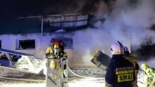 Pożar magazynu przy ul. Sportowej w Suwałkach