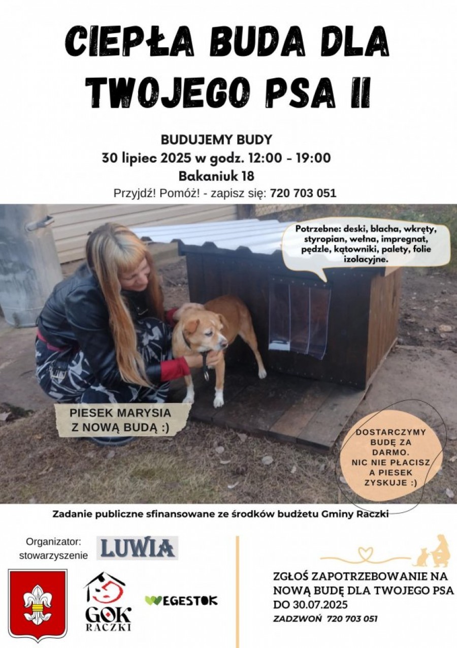 Akcja Ciepła buda dla Twojego psa w gminie Raczki