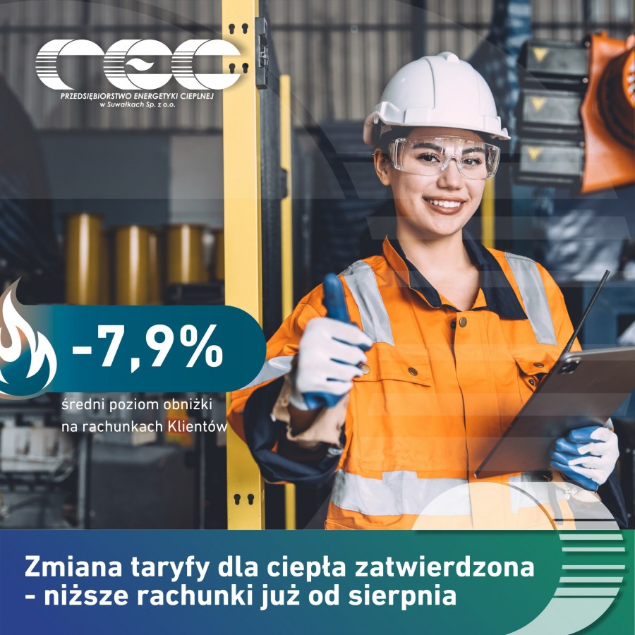 To trzecia obniżka taryf ciepła w Suwałkach. Za ogrzewanie zapłacimy o 25 proc. mniej niż w 2023 r.