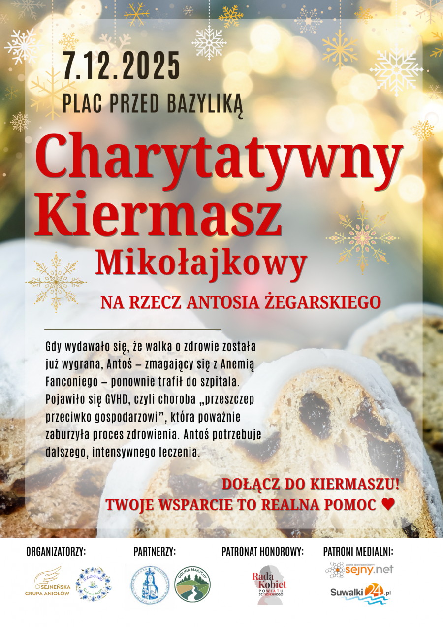 Charytatywny Kiermasz Mikołajkowy na rzecz Antosia Żegarskiego