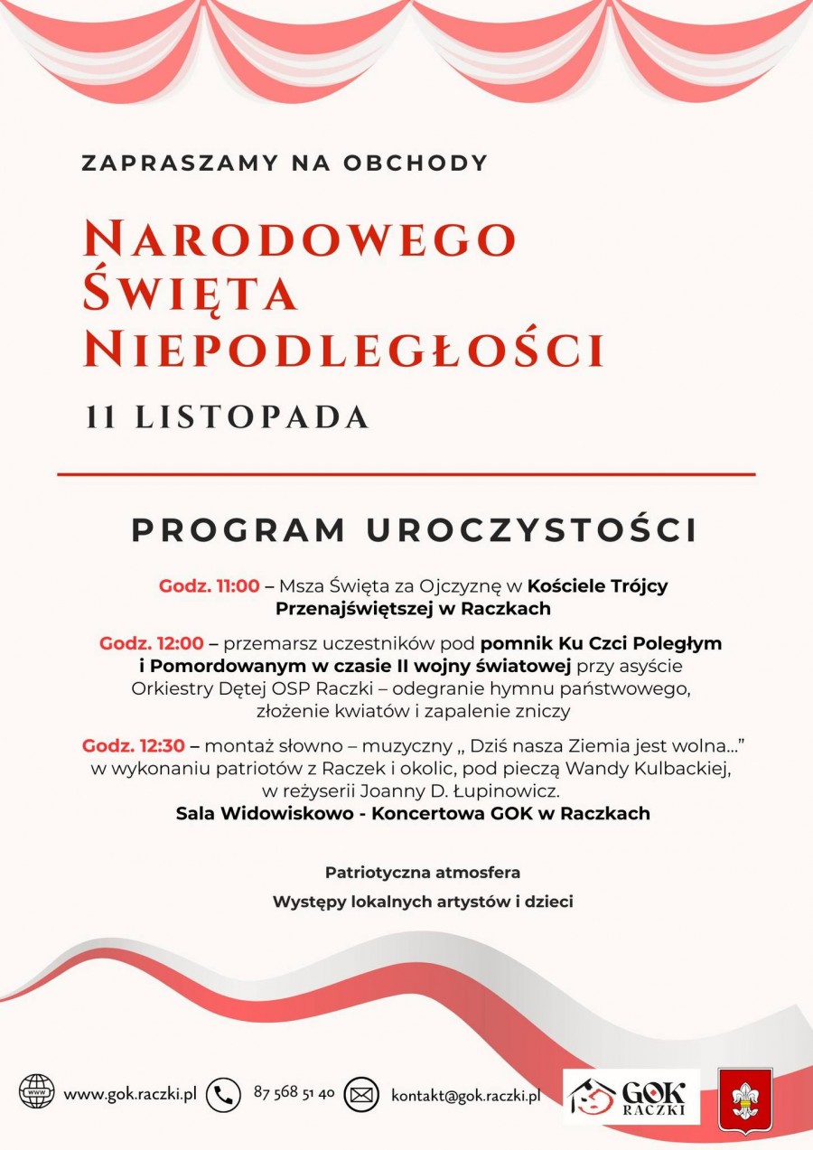 Obchody Narodowego Święta Niepodległości w Raczkach