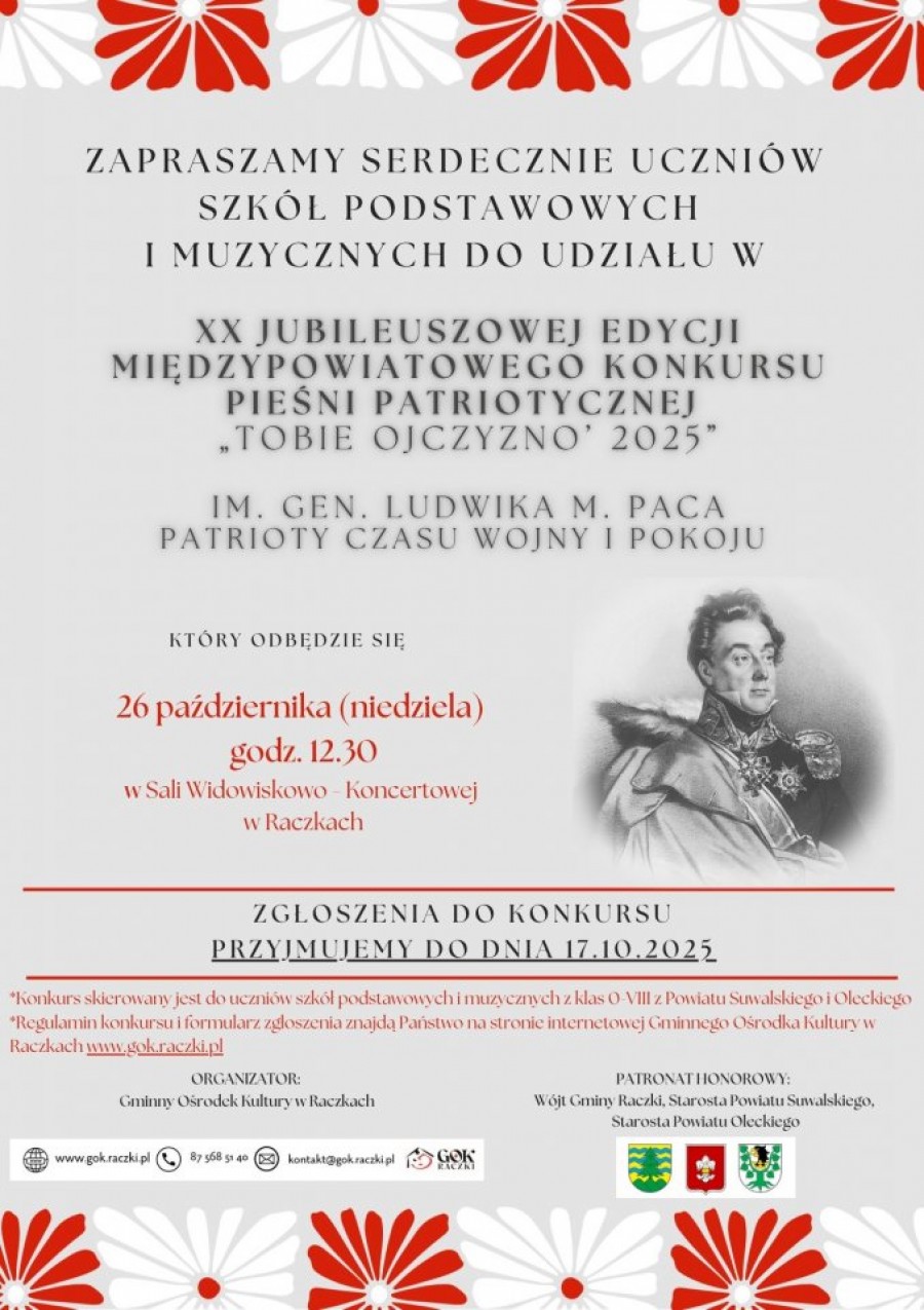 XX edycja Międzypowiatowego Konkursu Pieśni Patriotycznej Tobie Ojczyzno 