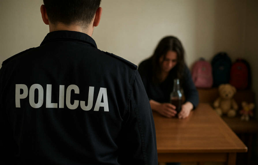 Suwałki. Miała prawie dwa promile i troje dzieci pod opieką
