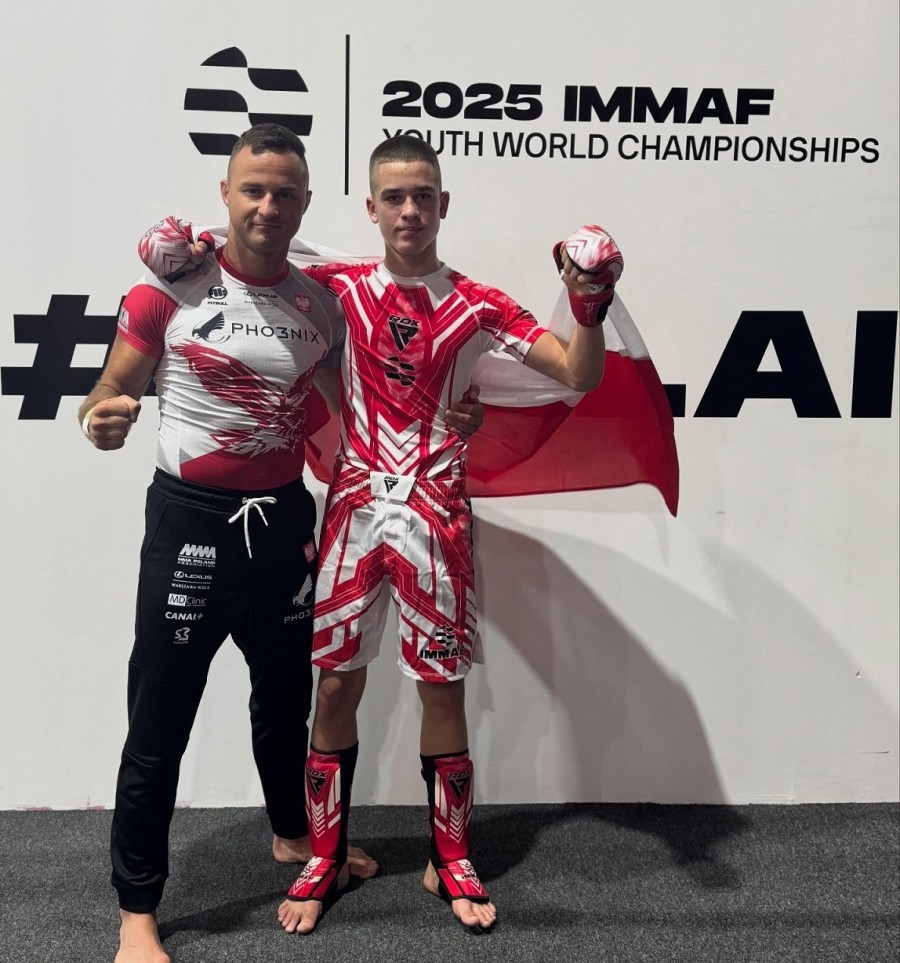 MMA. Kornel Słabiński i trener Miłosz Staśkiewicz  z cennym doświadczeniem na mistrzostwach świata