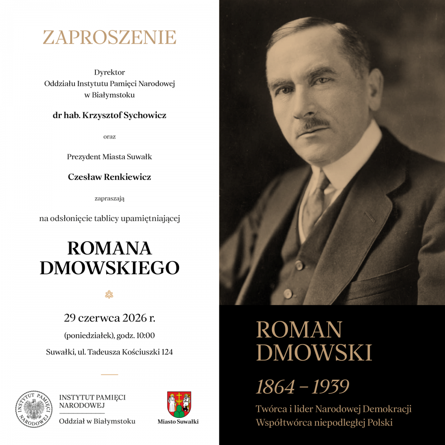 Odsłonięcie tablicy upamiętniającej wizytę Romana Dmowskiego w Suwałkach