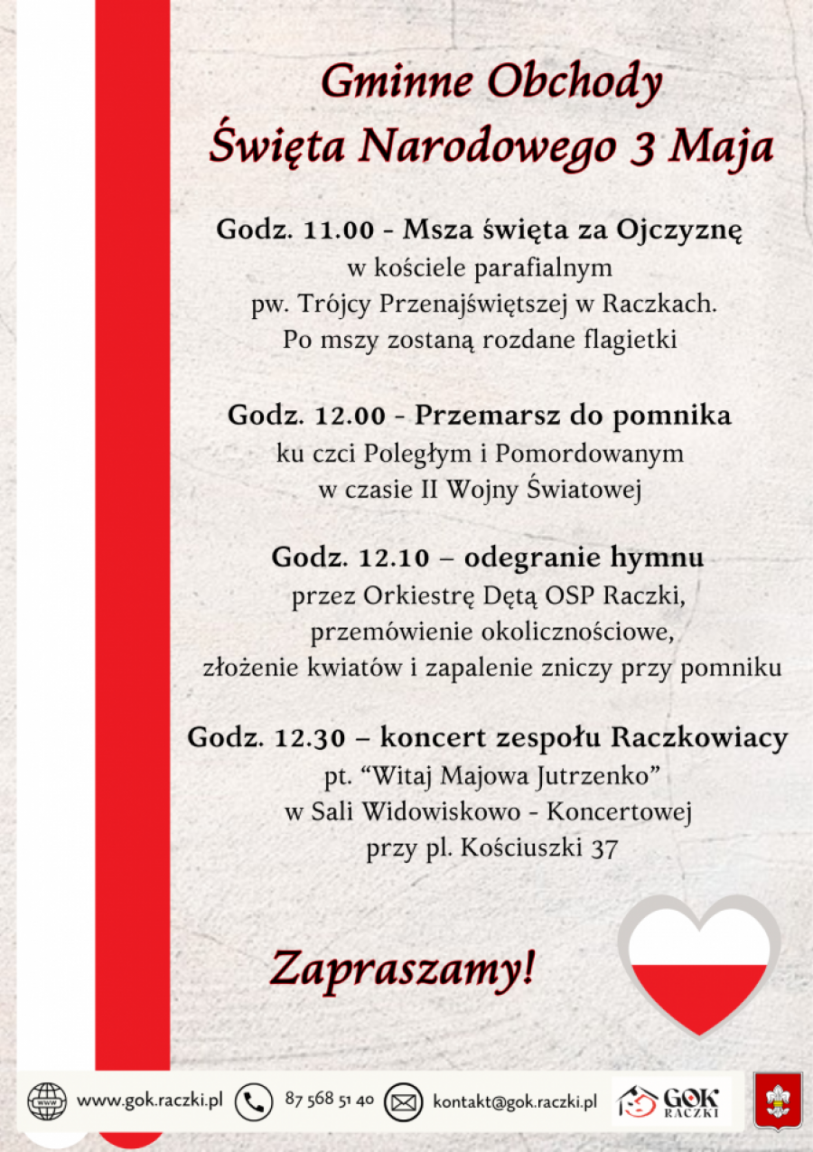 Gminne Obchody Święta Narodowego 3 Maja w Raczkach