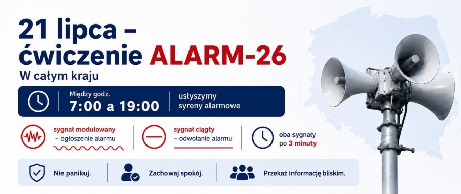 We wtorek zawyją syreny. To ćwiczenia Alarm-26