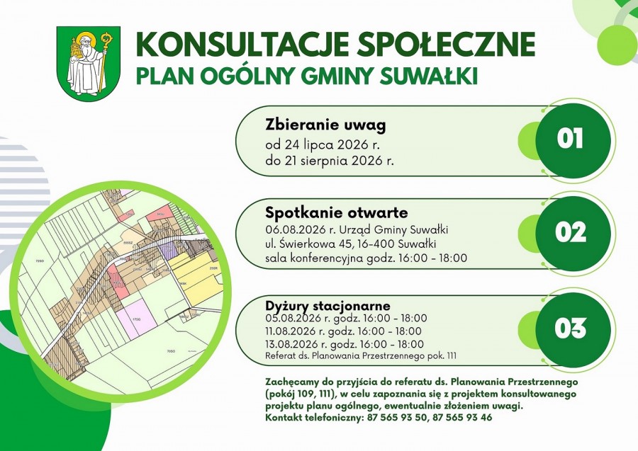Projekt planu ogólnego gminy Suwałki - konsultacje społeczne