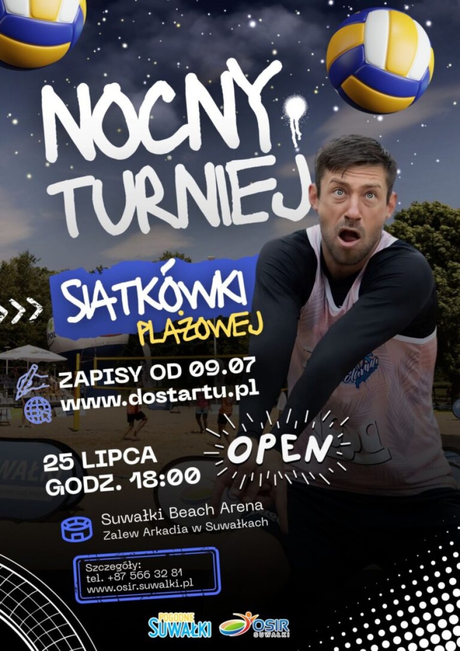 Nocny Turniej Siatkówki Plażowej na Suwałki Beach Arenie