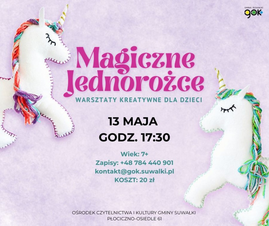 Magiczne jednorożce. Kreatywne zajęcia w Płocicznie