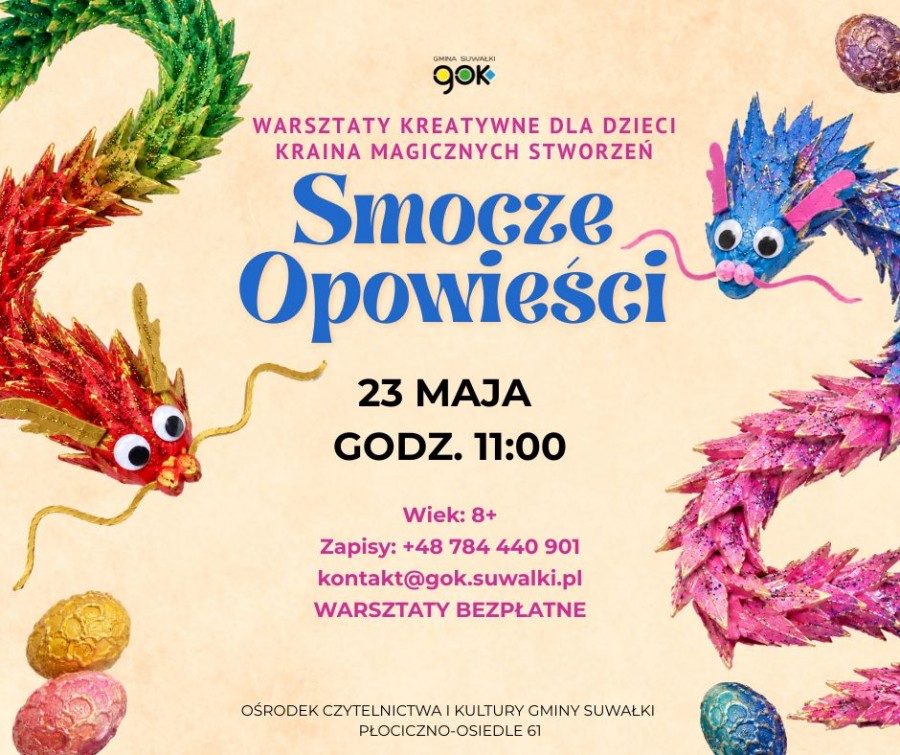 Smocze opowieści. Warsztaty dla dzieci w Płocicznie 