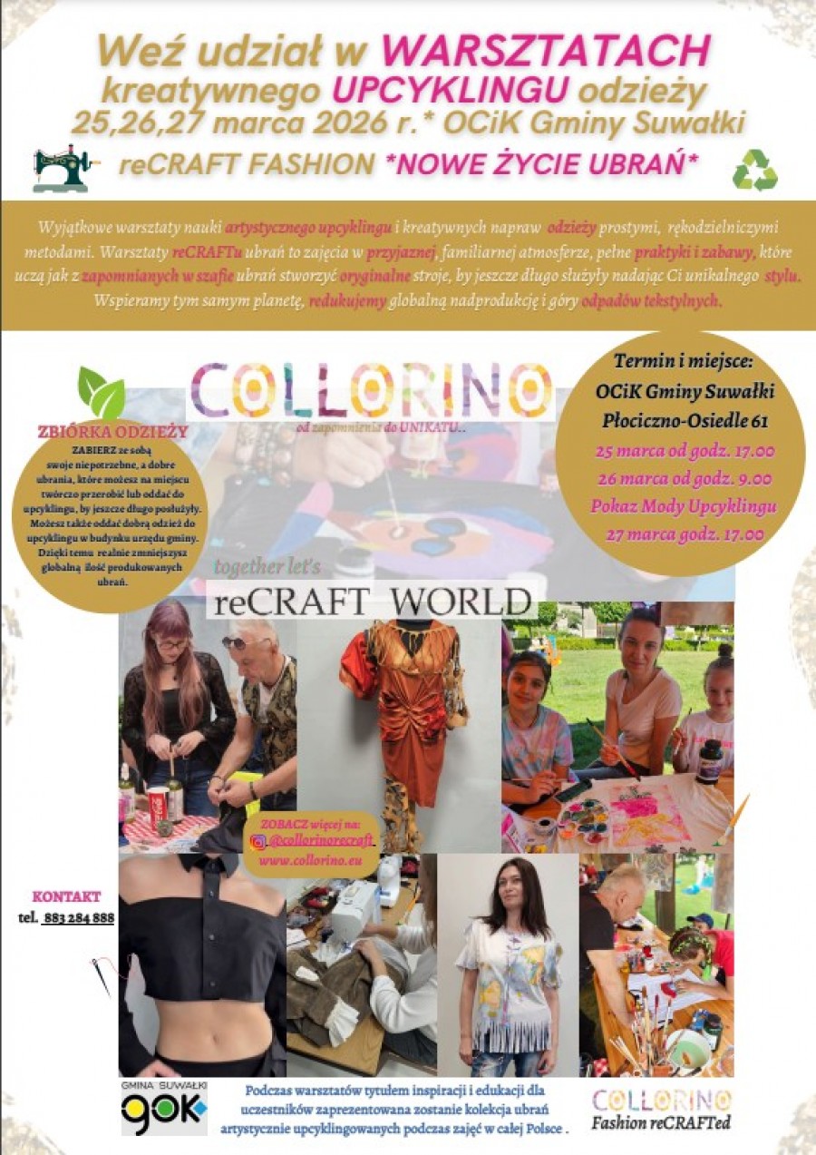 Gmina Suwałki. Warsztaty upcyklingu odzieży