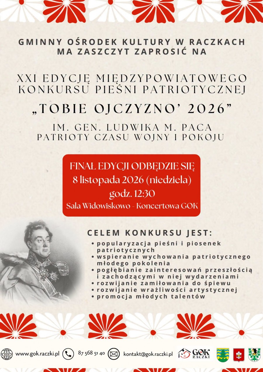XXI Międzypowiatowy Konkurs Pieśni Patriotycznej Tobie Ojczyzno 2026 