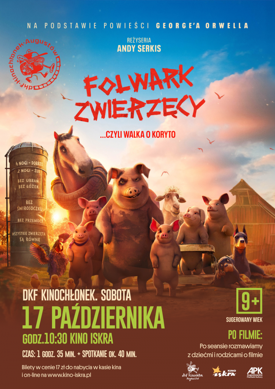 Folwark zwierzęcy, czyli walka o koryto – zaprasza DKF KINOCHŁONEK