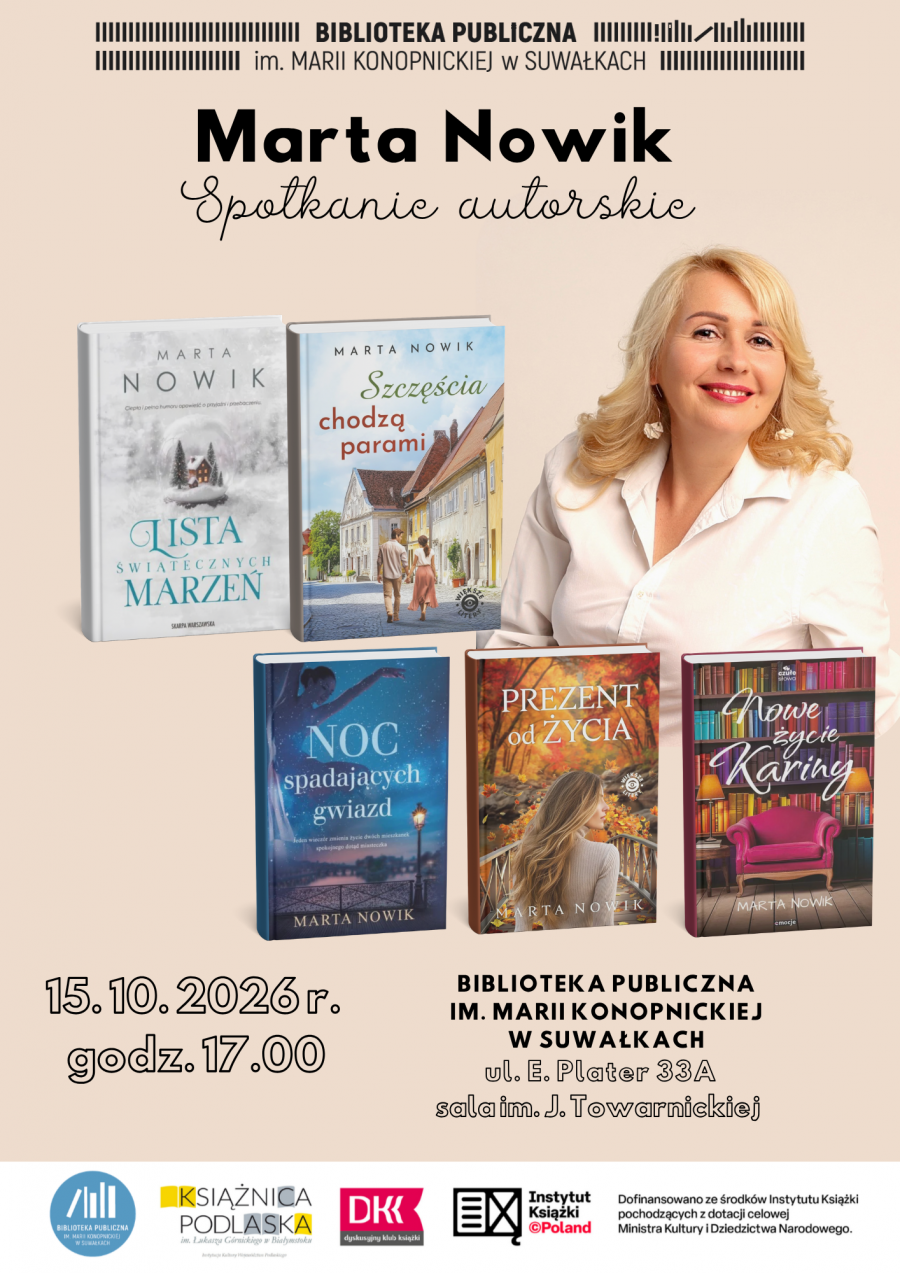 Spotkanie z Martą Nowik w Bibliotece Publicznej im. Marii Konopnickiej w Suwałkach