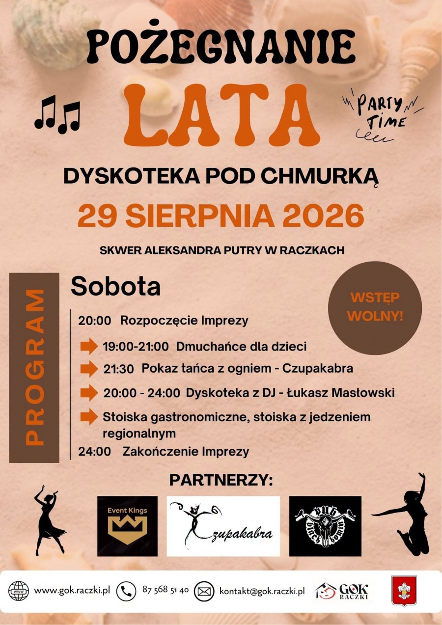 Pożegnanie lata w Raczkach. Huczny finał wakacji na Skwerze Putry