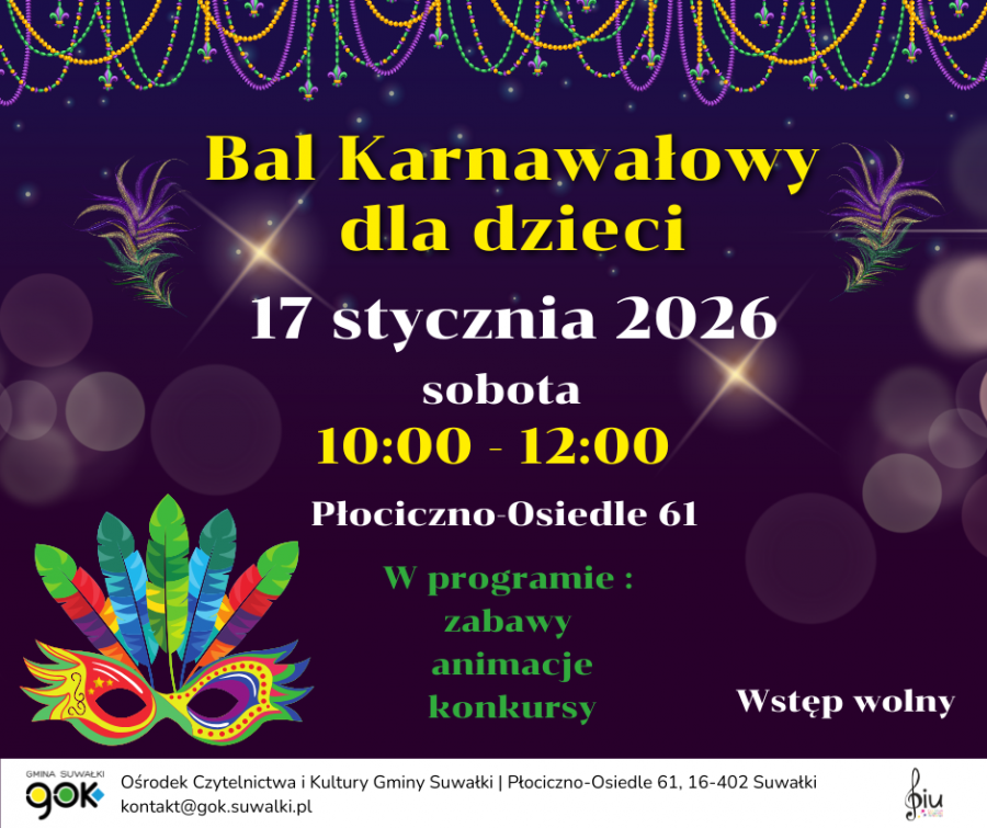Gmina Suwałki. Bal Karnawałowy dla Dzieci