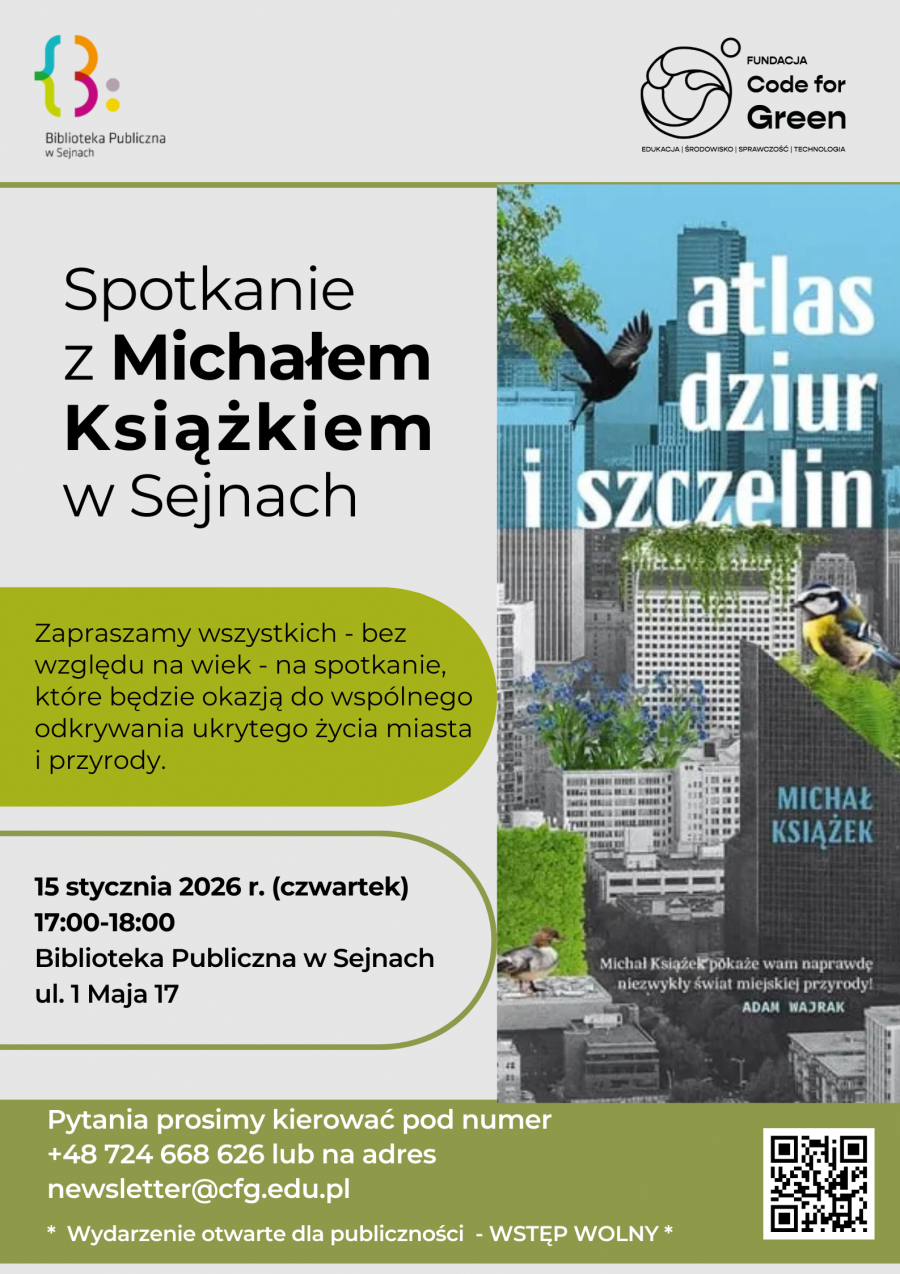 Miasto pełne dziur, szczelin i życia. Spotkanie autorskie z Michałem Książkiem w Sejnach