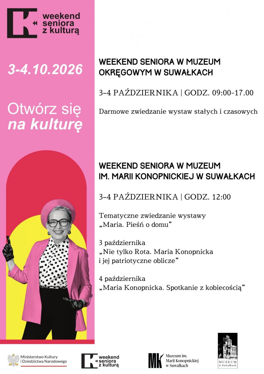 Weekend Seniora z Kulturą w Suwałkach – darmowe zwiedzanie i oprowadzania tematyczne