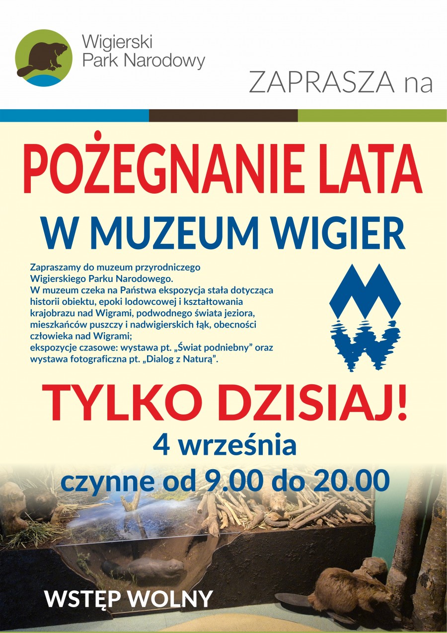 Pożegnanie Lata w Muzeum Wigier. Wigierski Park Narodowy zaprasza na darmowe zwiedzanie ekspozycji