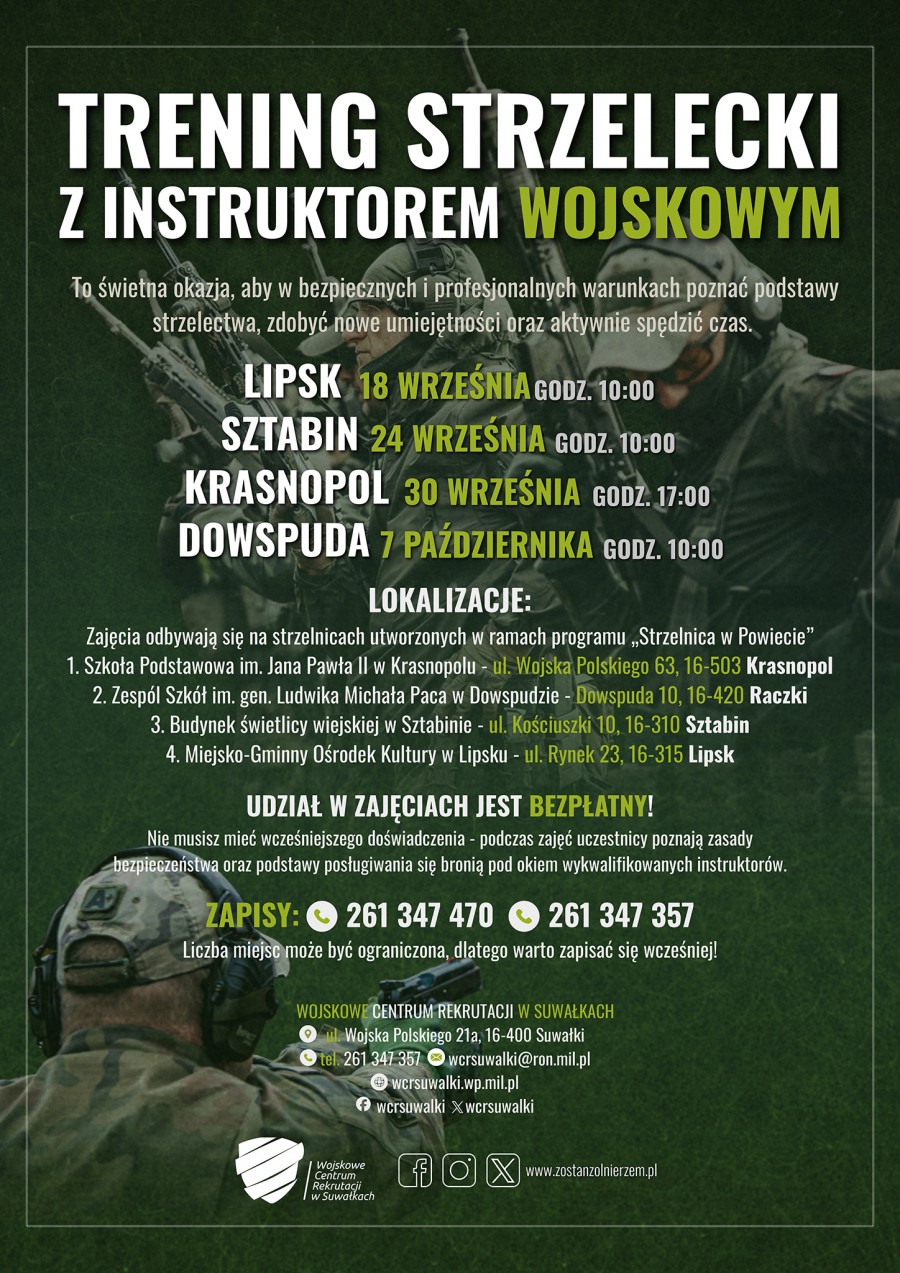 Sprawdź swoje umiejętności na wirtualnej strzelnicy. WCR Suwałki zaprasza na otwarty trening 
